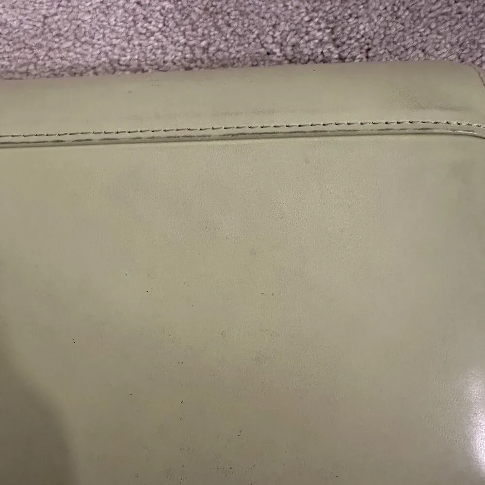 Vintage Franklin leather Covey 365 Monthly Zipper binder organizer Lime Green